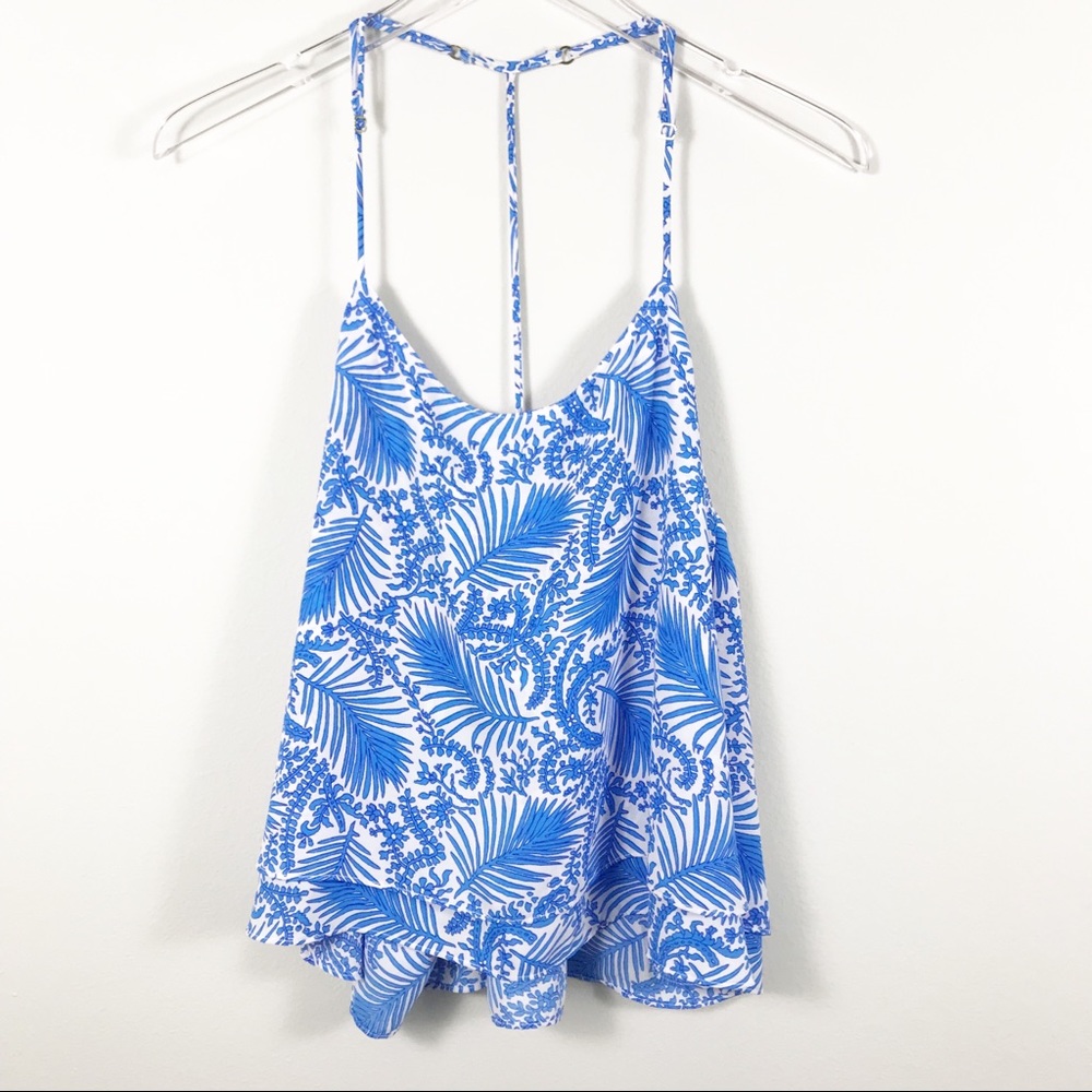 SHOW ME YOUR MUMU | Blue Palm Halter Spike Tank